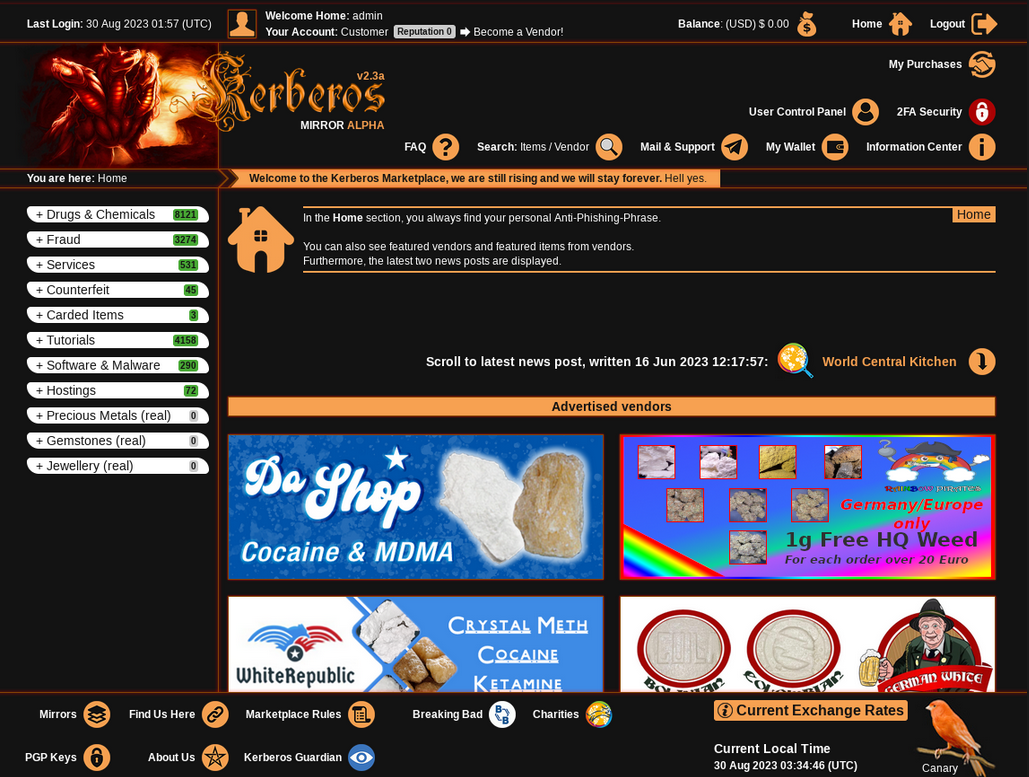 Kerberos Market Screenshot