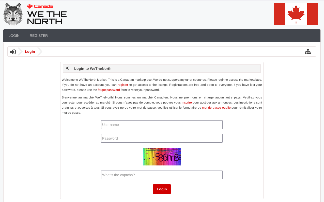 WeTheNorth Market Screenshot